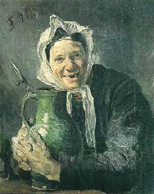 Old woman with a pitcher, Fritz von Uhde